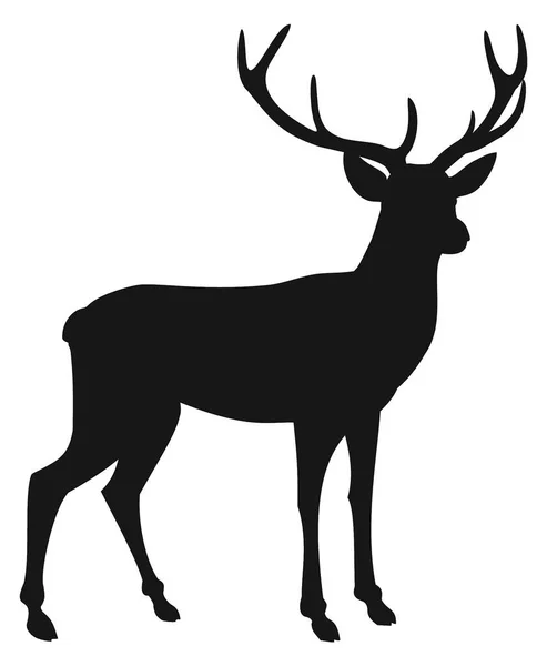 Deer silhouette isolated on white background. Vector illustration. — Stock Photo, Image