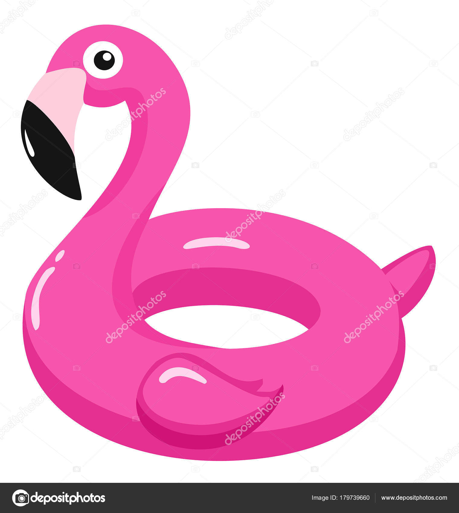 Flamingo şişme havuz float. Vektör çizim. Vektörel çizim