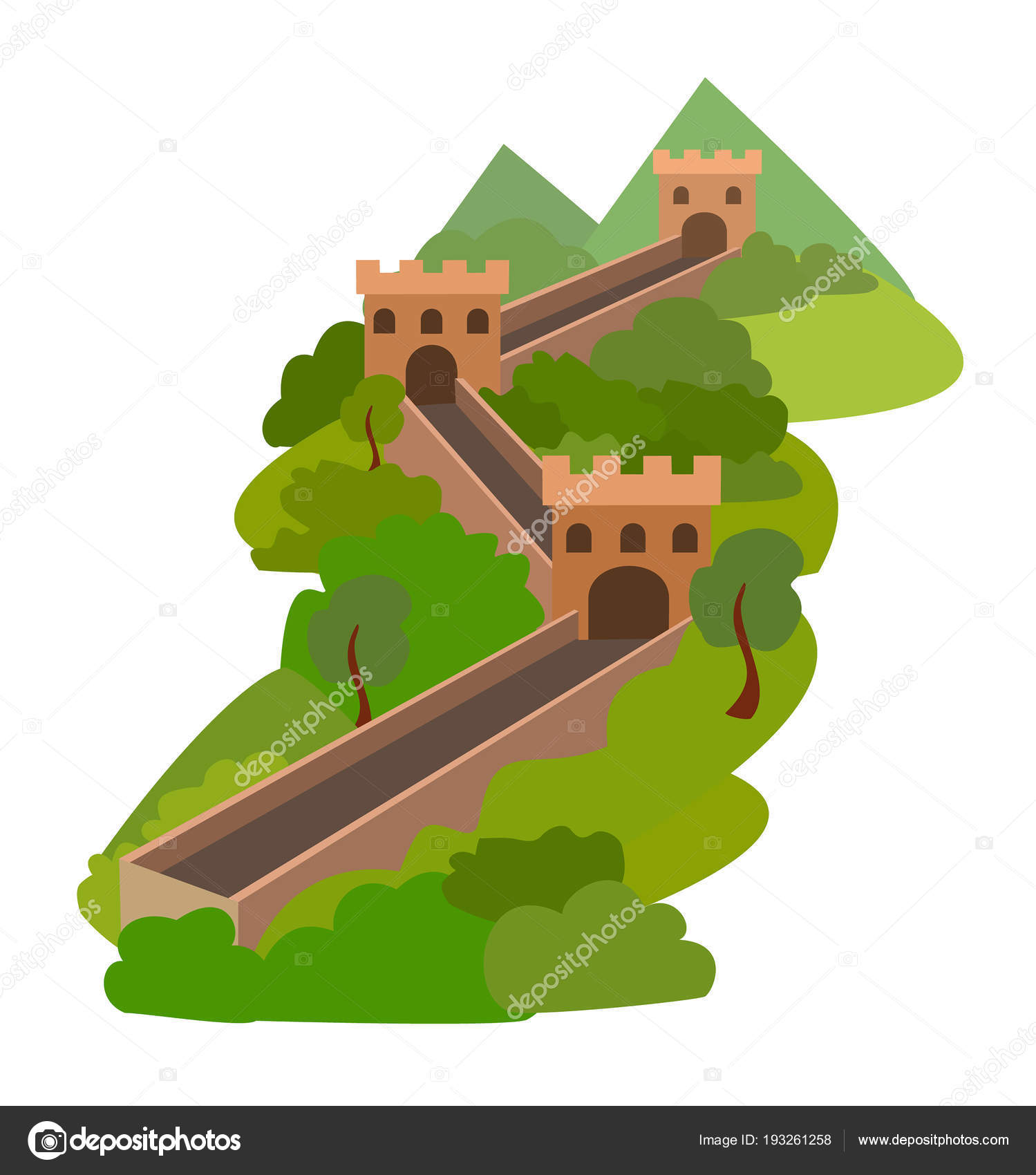 great wall of china illustration