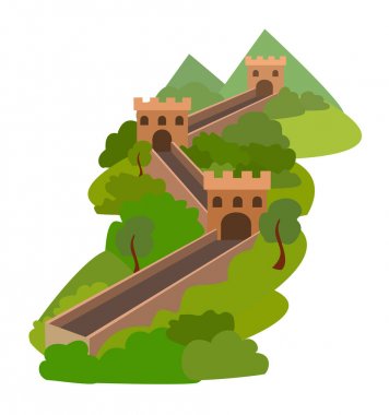 Çin Seddi. vektör çizim.