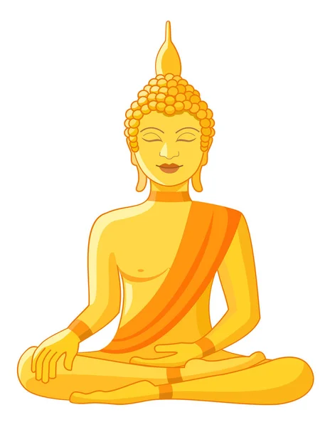 Golden Buddha statue. Vector illustration. — Stock Vector