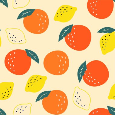 Soyut, pürüzsüz desen. Modern egzotik tropikal meyveler. Vektör renkli tasarım..