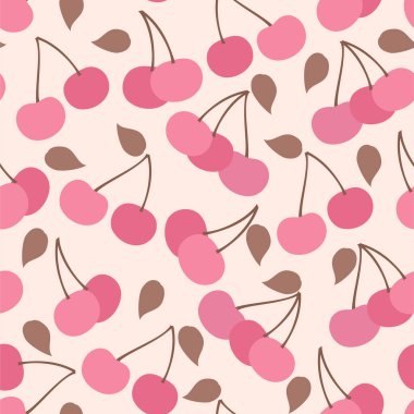 Kirazsız desen. Meyve arkaplanı. Güzel vektör baskısı.