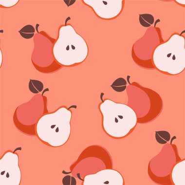 Armutsuz desen. Meyve arkaplanı. Güzel vektör baskısı.