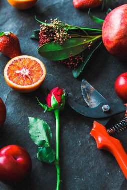 buketi yapımı: meyve, çiçek, araçlar, konu