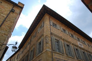 Güzel Arezzo tarihi merkezi bina. İtalya