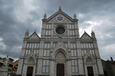 Santa Croce katedral Önden Görünüm. Florence, İtalya