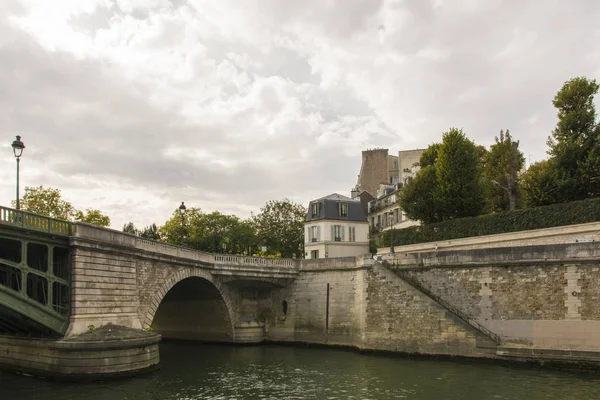 Gyönyörű Kilátás Szajna Folyótól Párizsig Franciaország — Stock Fotó