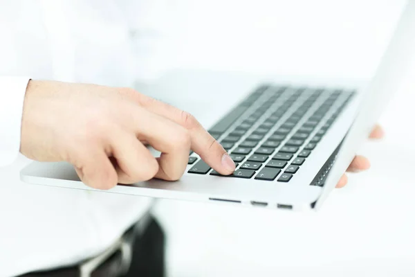 Hand of businessman on keyboard — Stock Photo, Image