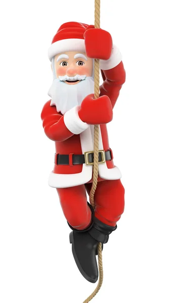 3D Santa Claus horolezecké lano — Stock fotografie