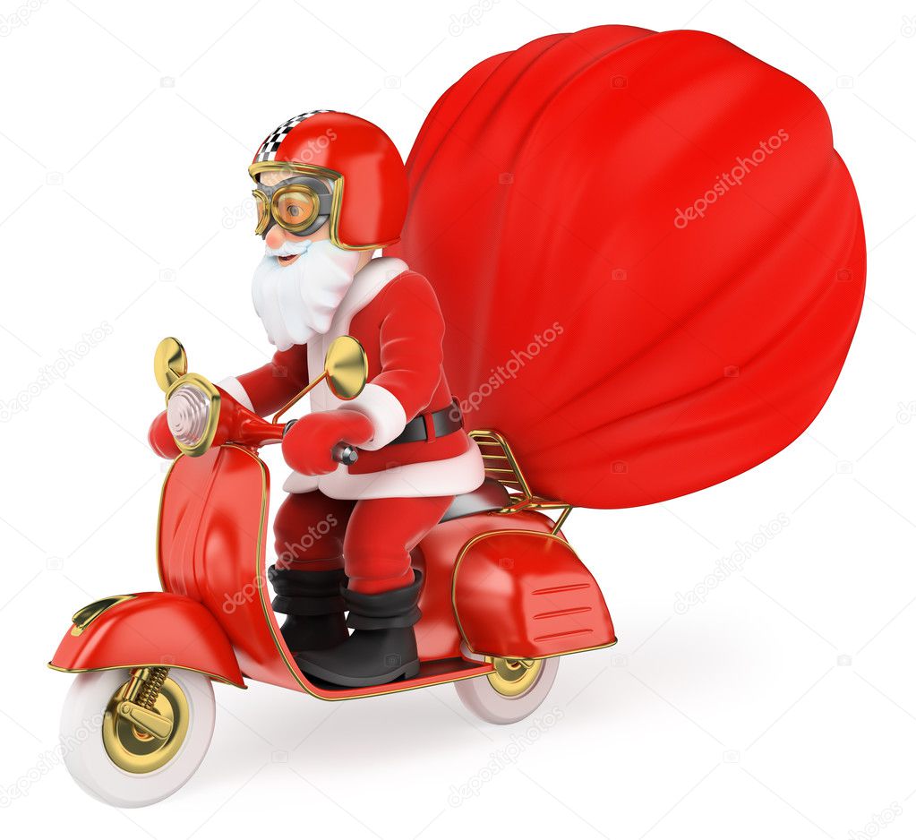 Imagenes De Santa Claus Entregando Regalos | 3d santa claus entregando regalos en moto fotos de stock Imagenes De Santa Claus Entregando Regalos | 3d santa claus entregando regalos en moto fotos de stock