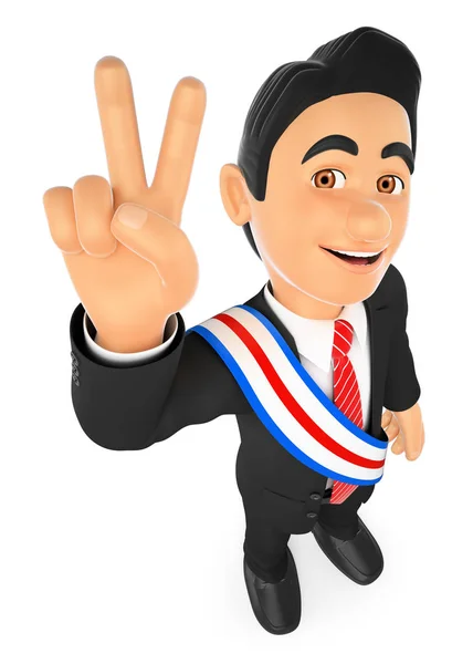 3D Political election winner. President — Stock Photo, Image