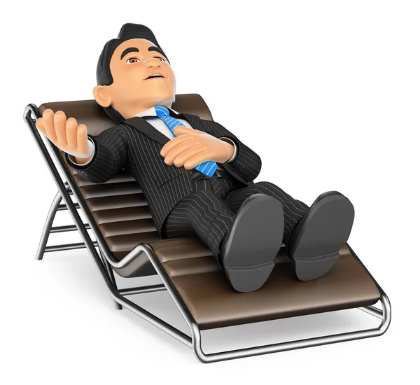 3D Businessman lying on a divan speaking — Stock Photo, Image