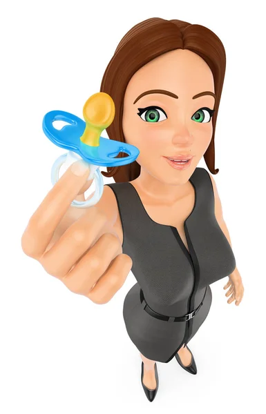 3D бізнес-леді з соску. Рівновага робочого життя — стокове фото