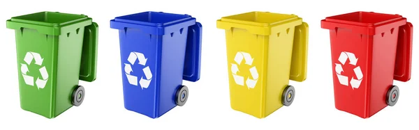 3D-s dustbins, különböző színekben — Stock Fotó