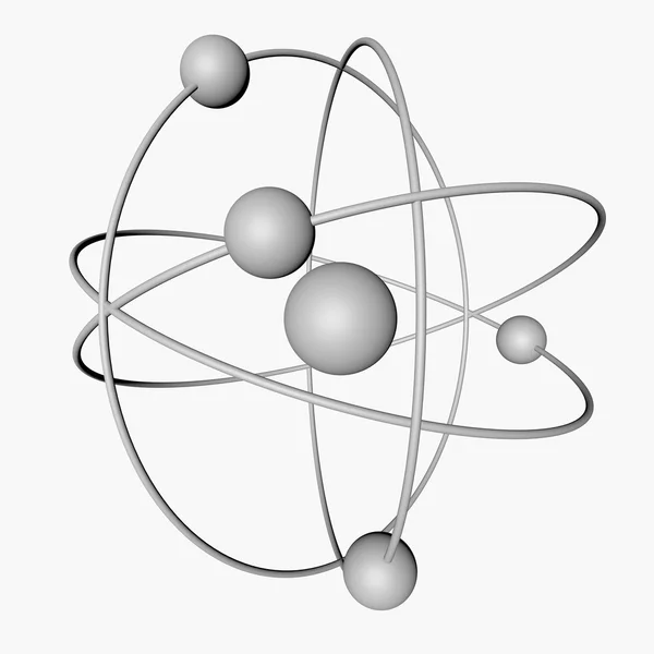 Atomów, elektronów, ilustracja 3d — Zdjęcie stockowe