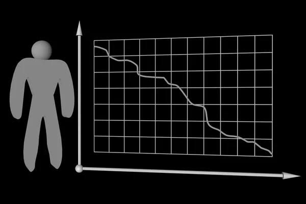 Grafikon, diagram, 3D-s illusztráció — Stock Fotó