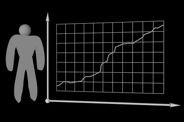 Gráfico, gráfico, ilustração 3d — Fotografia de Stock