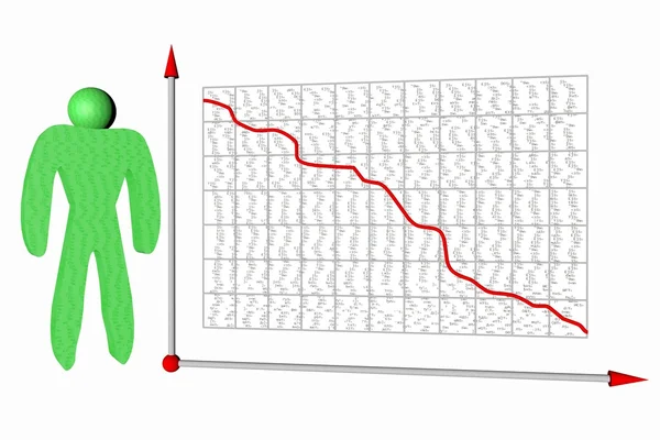 Grafikon, diagram, 3D-s illusztráció — Stock Fotó