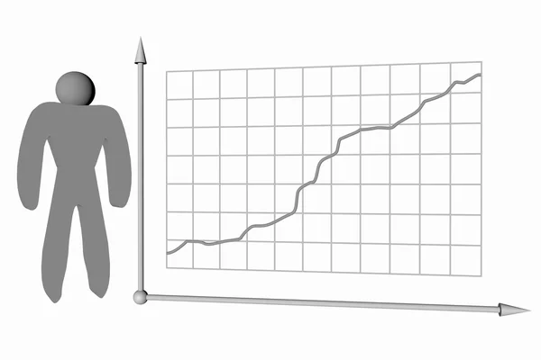 Graph, chart, 3d illustration — Stock Photo, Image