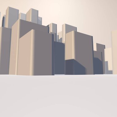  Şehir Manzaralı. Arka plan görüntüsü. 3D render.modern şehir.