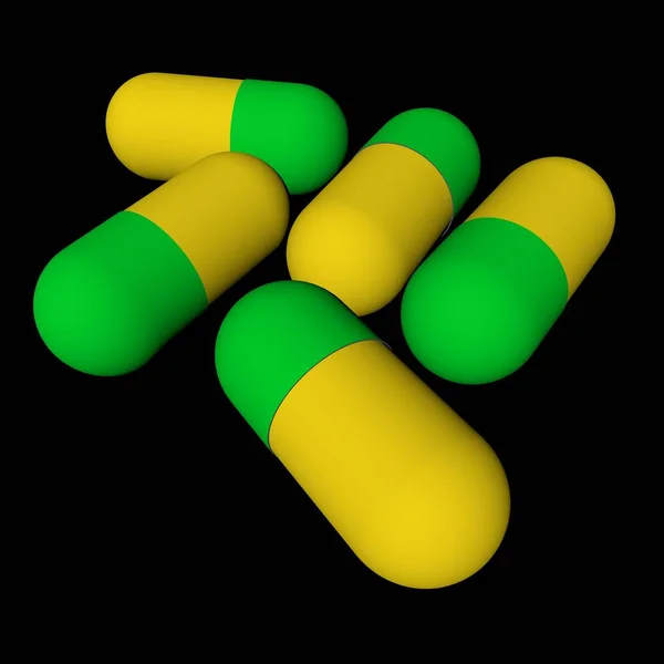 The tablets, pills. Illustration. 3d render.  background. — Stock Photo, Image