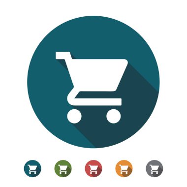 Alışveriş arabasının düz simgesi