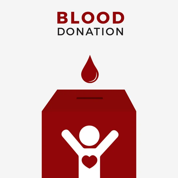 Illustration koncept av blod Donation låda — Stock vektor