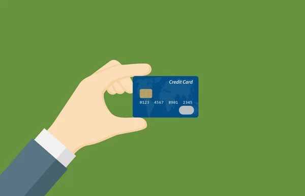 Personnes tenant une carte de crédit à la main — Image vectorielle