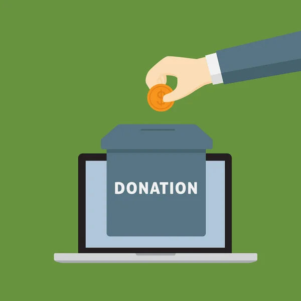 Illustrazione della donazione online — Vettoriale Stock