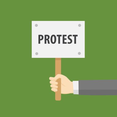 Protesto işaret tutan el düz tasarımı