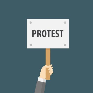 El ele tutuşan protesto işareti düz illüstrasyon