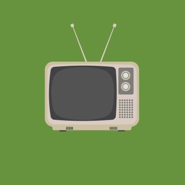 Retro vintage televizyon düz tasarım