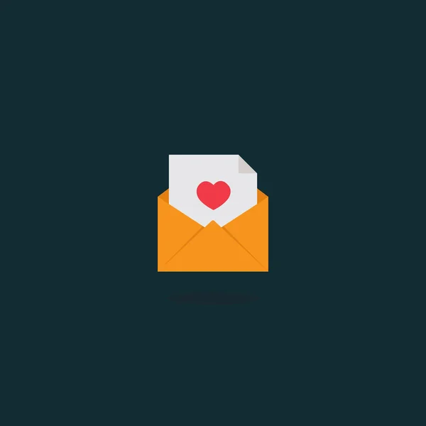 Liefdesbrief in envelop pictogram — Stockvector