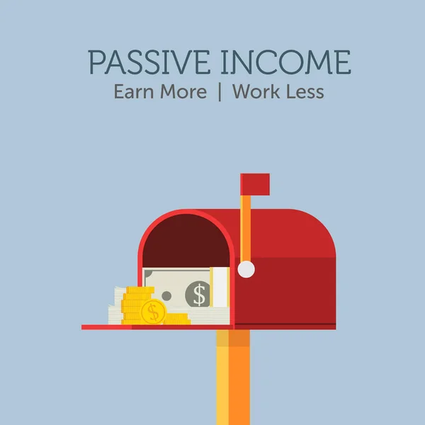 Passief inkomen illustratie — Stockvector