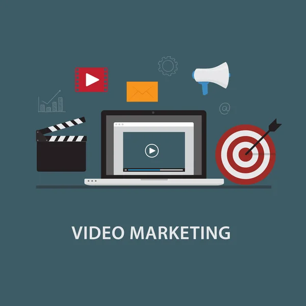 Concept de marketing vidéo — Image vectorielle