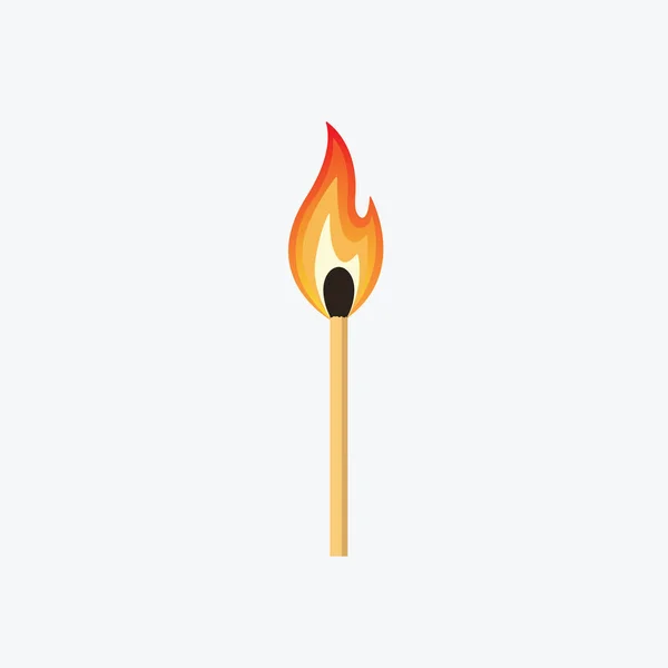 Burning Match Stick Illustration — Stock vektor