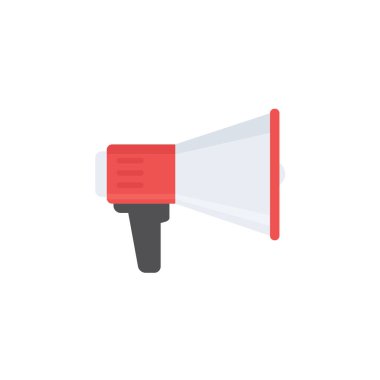 Düz megafon illüstrasyon. Pazarlama sembolü. Ağızlık simgesi