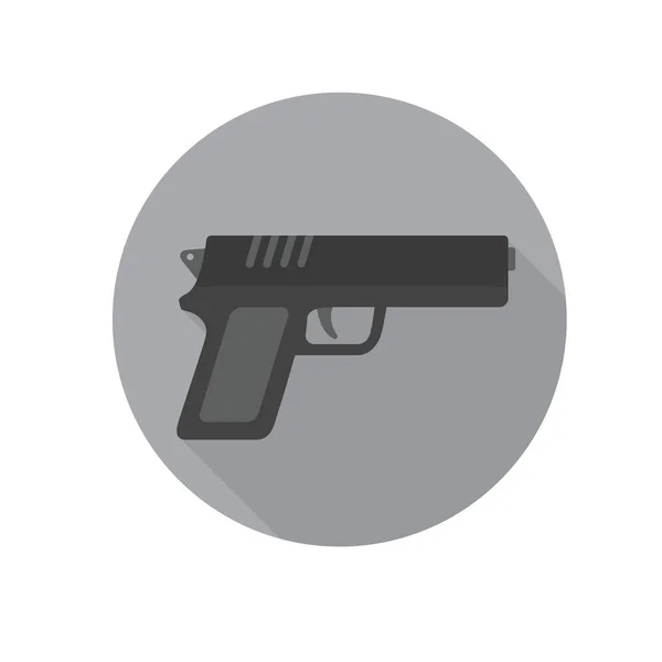 Projeto liso da pistola, arma, pistola, ilustração do ícone do revólver, conceito militar da arma — Vetor de Stock
