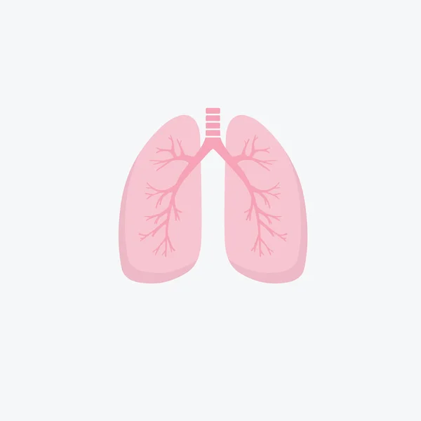 Diseño plano icono de pulmones humanos. Órgano humano interno. Concepto de anatomía. Sistema respiratorio. Asistencia sanitaria — Archivo Imágenes Vectoriales