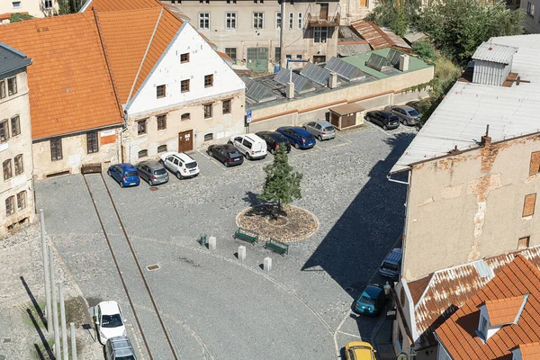 Utsikt Ovanifrån Gatan Den Tjetjenska Staden Atec Solig Dag — Stockfoto