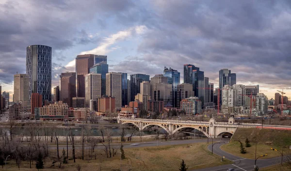 Calgary Canada Nov Vue Panoramique Panoramique Juste Après Lever Soleil — Photo