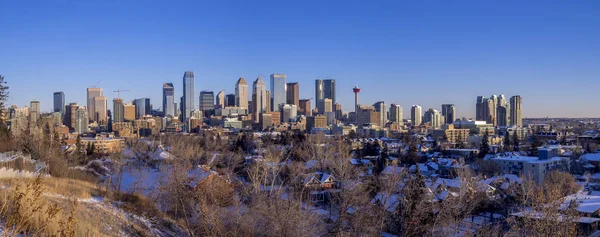 Calgaryho Panorama Chladného Zimního Dne — Stock fotografie