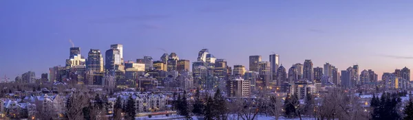 Calgary Panorama v noci — Stock fotografie