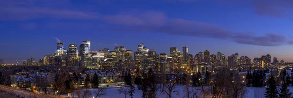 Calgary Panorama v noci — Stock fotografie