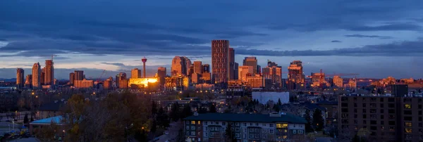 Panoramiczne Panoramę Miasta Calgary Alberta Kanada — Zdjęcie stockowe