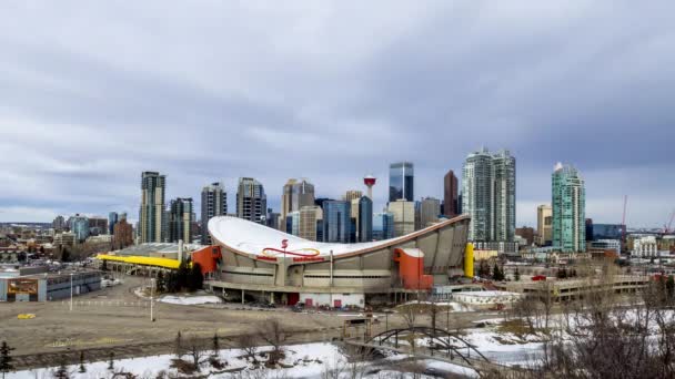 Calgary Kanada Jan Časosběrné Calgary Panorama Ledna 2017 Calgary Alberta — Stock video