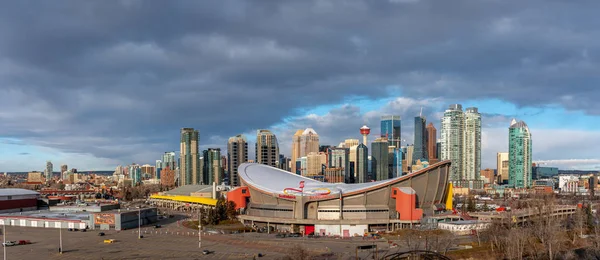 Calgary Alberta Listopadu 2019 Pohled Slavného Sedláka Calgary Aréna Být — Stock fotografie