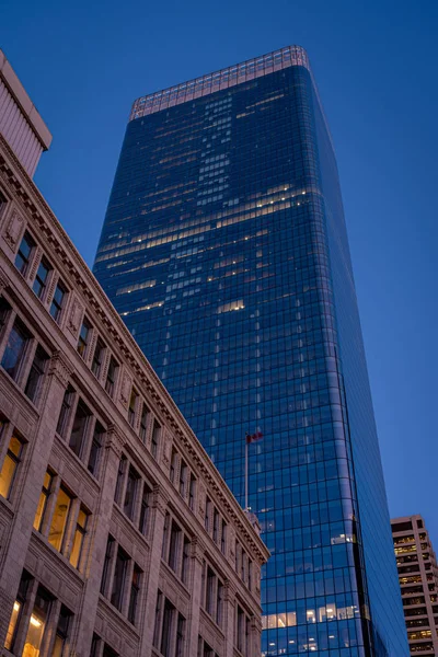 Olhando Para Edifícios Escritórios Calgary Alberta Canadá — Fotografia de Stock