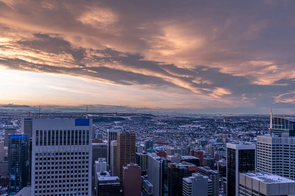 Chinook Τόξο Πάνω Από Calgary Αλμπέρτα Ένα Βράδυ Του Χειμώνα — Φωτογραφία Αρχείου